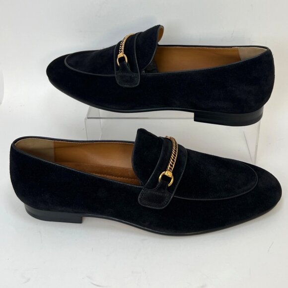 Tom Ford Black Liam Penny Loafer Men Black Suede Dress Shoes Size 12
